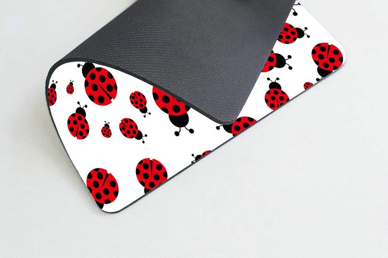 Smooffly Non-Slip Rectangle Mousepad, Red Ladybug Mouse Pad for Home, Office and Gaming Desk - Image 5